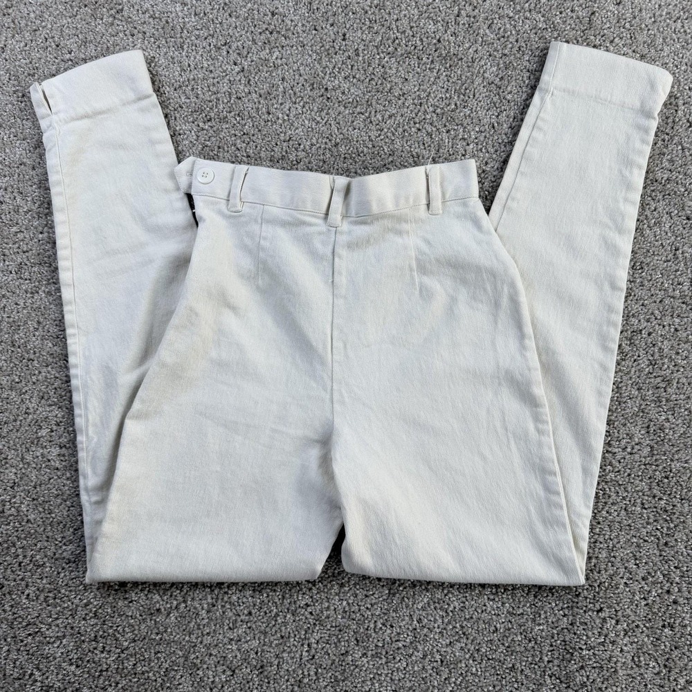 Vintage Express Pants Womens 5/6 White Twill High Rise Slim Chino Stretch